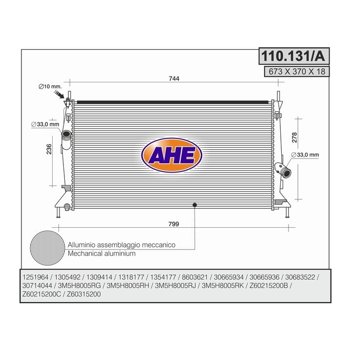110131/A  FORD Focus II 1.4 16V - 1.6 16V - 1.8 FlexyFue