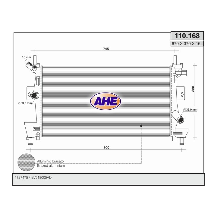 110168  RAD FORD Focus III/C-Max 1.6 +/-AC   10-
