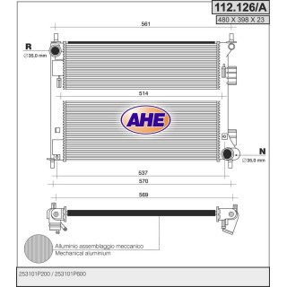 112126/A  RAD HYUNDAI/KIA ix20/Venga 1.4CRDi/1.6CRDi +/-ACMT