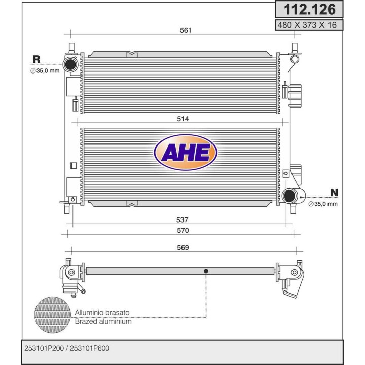 112126  RAD HYUNDAI/KIA ix20/Venga 1.4CRDi/1.6CRDi +/-ACMT
