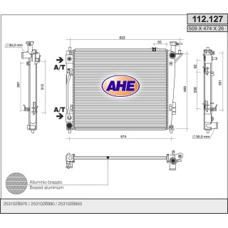112127  RAD HYUNDAI Santa Fe 2.0CRDi/2.2CRDi +/-AC M/AT  1