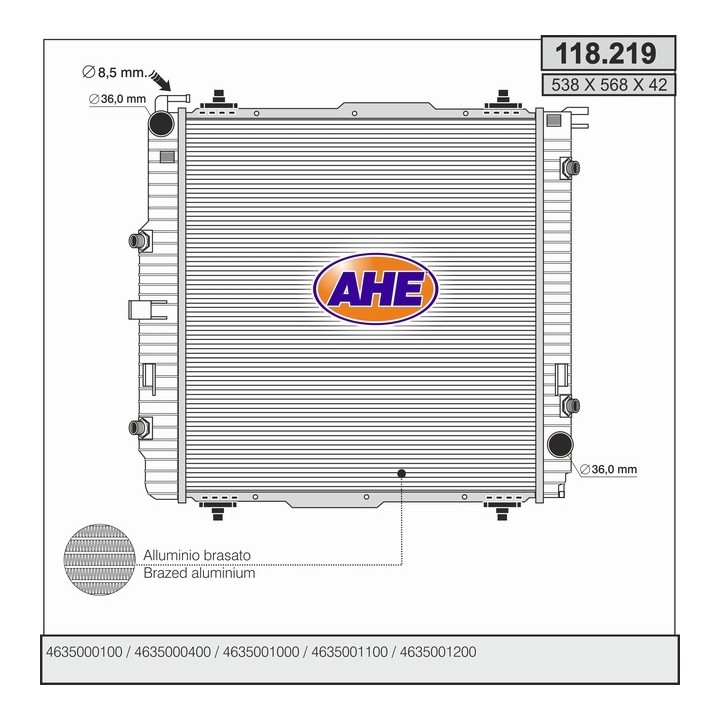 118219  RAD MERCEDES W463 G230/G270CDi/G280CDi/G300/ 89-
