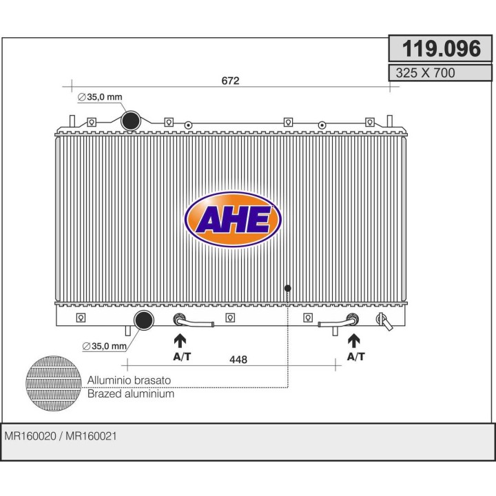 119096  Rad. MITSUBISHI FTO 1.8/2.0 +/-AC M/AT 09.94-07.01