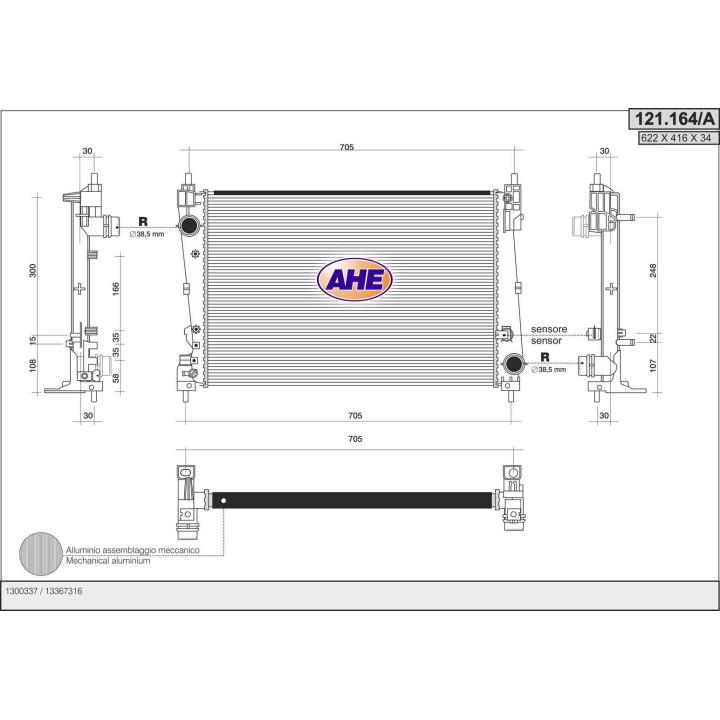 121164/A  RAD OPEL Corsa D 1.4Turbo +/-AC M/AT 06-