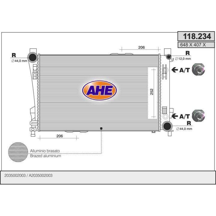 118234  CODIGO ANULADO RAD MERCEDES W203/S203/C209/A209 C3    