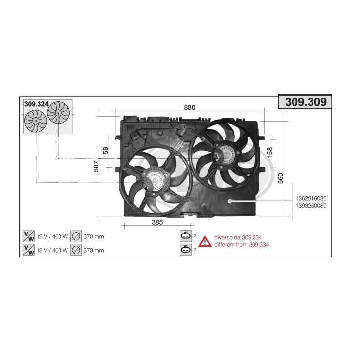 309309/O  FAN FIAT Ducato -- 2006/BOXER/Jumper