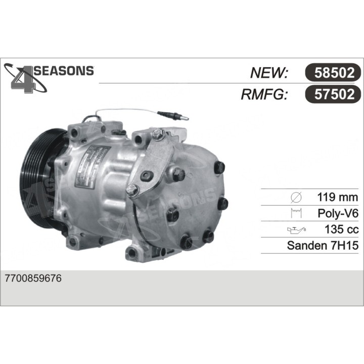 57502  COMPRESOR  RENAULT ESPACE III/LAGUNA