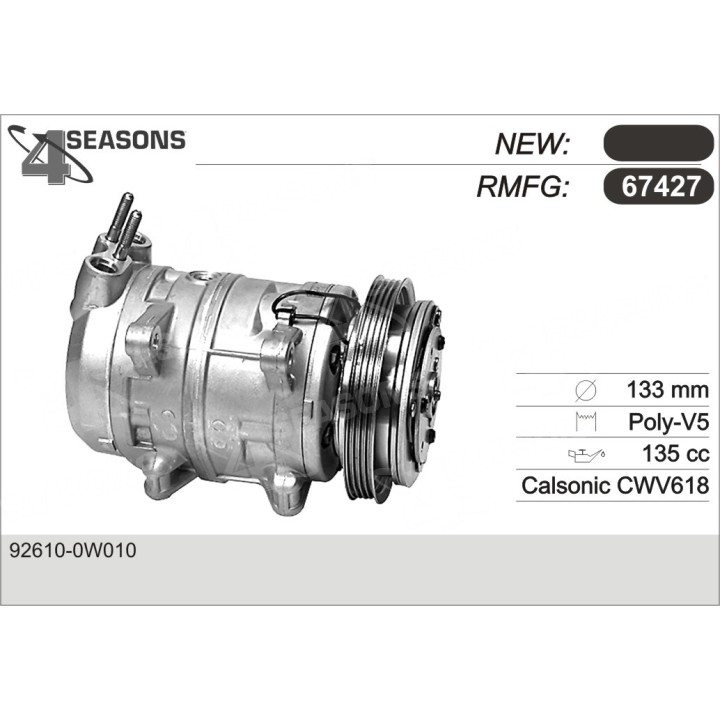 67427  COMPRESOR  NISSAN PATHFINDER 00-