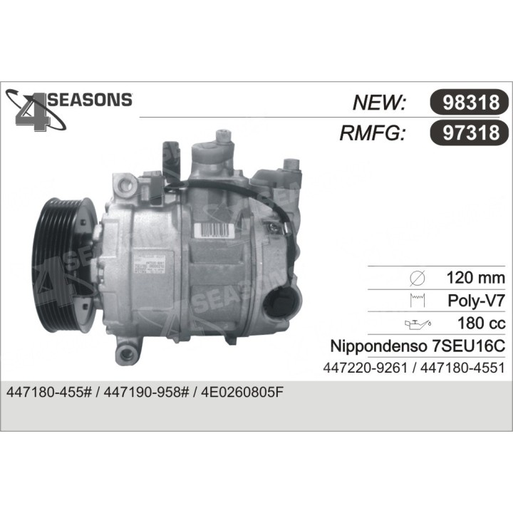 97318  COMPRESOR  AUDI / VW A8 / TOUAREG / PHAETON V