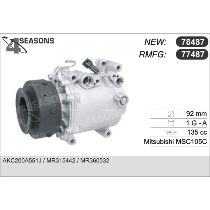 77487  COMPRESOR  MITSUBISHI PAJERO SPORT 00-