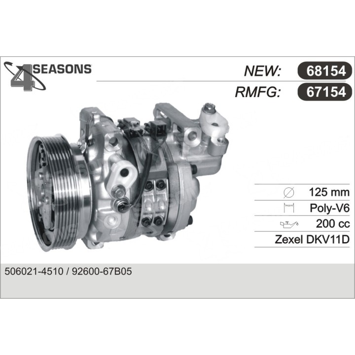 67154  COMPRESOR  NISSAN MICRA K11 92-