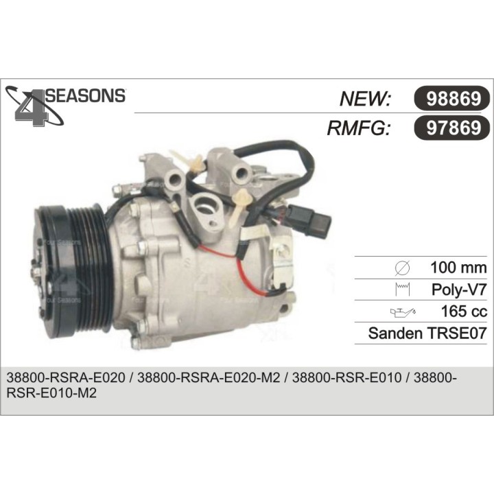 97869  COMPRESOR  HONDA CIVIC VII 2.2 CDTI 06-