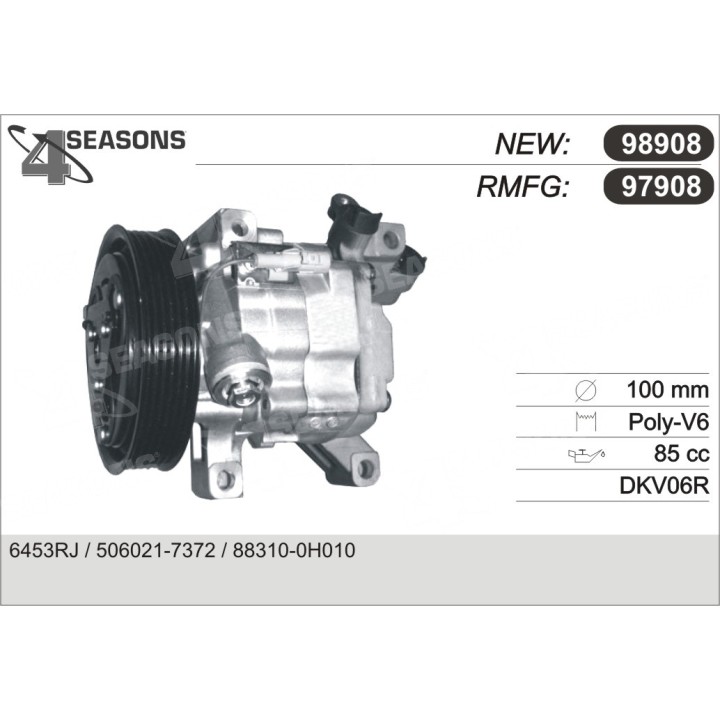 97908  COMPRESOR  PSA 107 / C1 / TOYOTA AYGO 1.0 05-