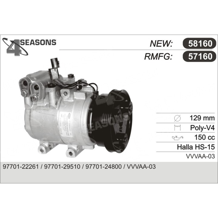 57160  COMPRESOR  HYUNDAI EXCEL X3 94-00