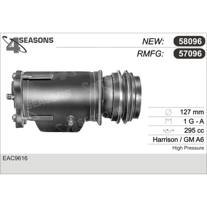 57096  COMPRESOR  DELPHI / HARRISON GM A6 12V  1 GRO