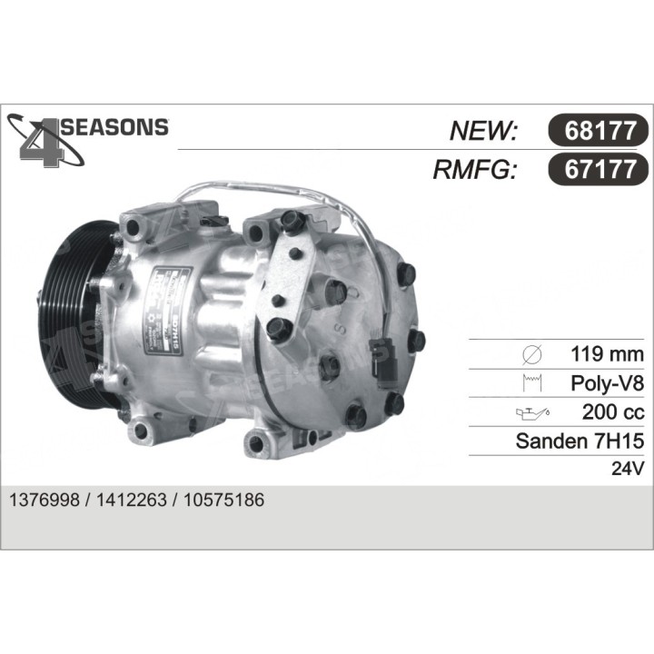 67177  COMPRESOR  SCANIA TRUCK 124-TRUCK 144