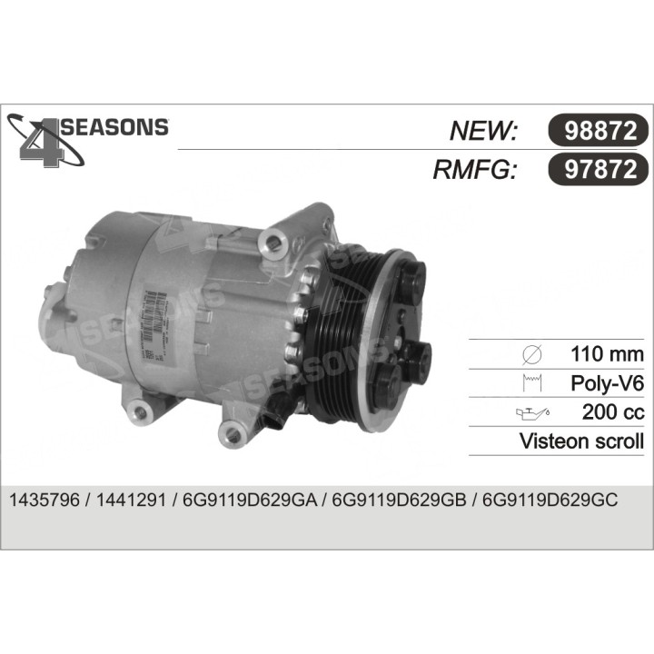 97872  COMPRESOR  FORD MONDEO IV 1.8 / 2.0 TDCI 06-