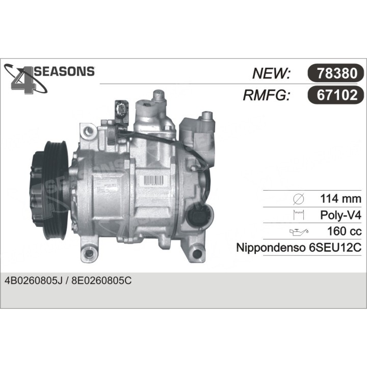 67102  COMPRESOR  AUDI A4 / A6 TDI 2.5