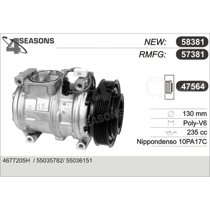 57381  COMPRESOR  JEEP GD CHEROKEE 6 CYL 93 98