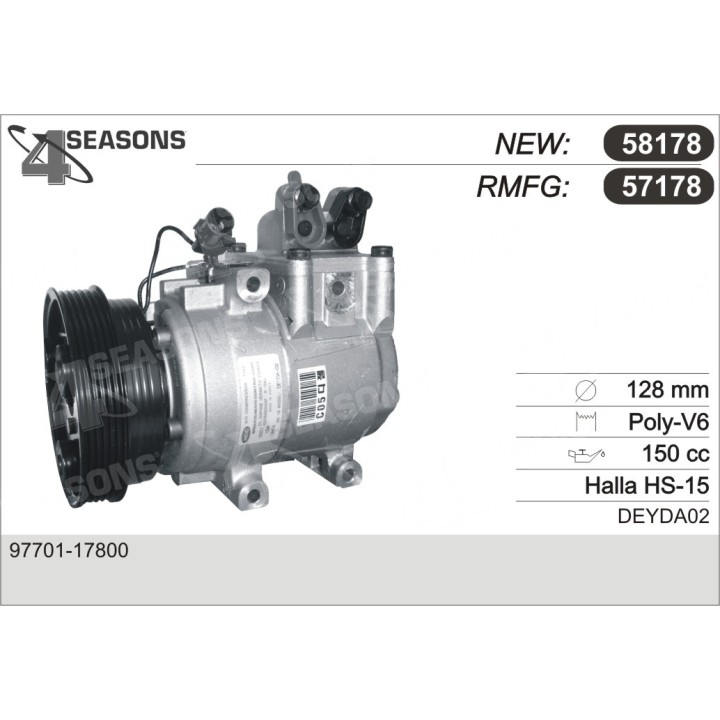 57178  HCC HS15 A/D PV6 128MM ST20 12V