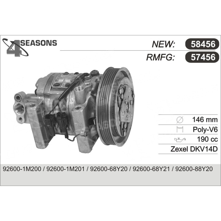 57456  COMPRESOR  NISSAN 200SX