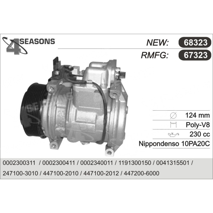 67323  COMPRESOR  MB W140 POLY V8