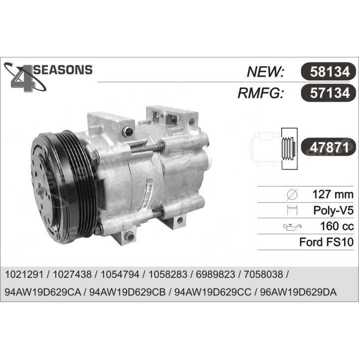 57134  COMPRESOR  FORD ESCORT DIESEL