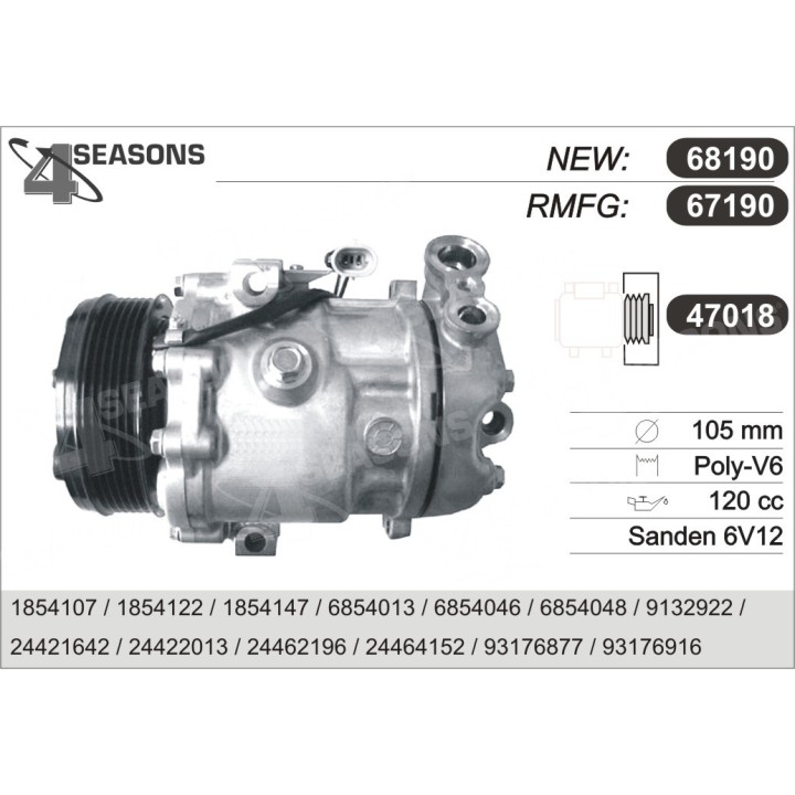 67190  COMPRESOR  OPEL ASTRA