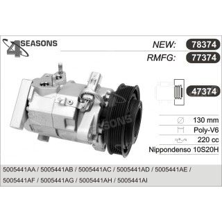 77374  COMPRESOR  CHRYSLER III 3.3 L 01-