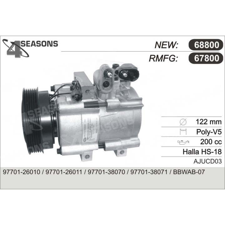 67800  COMPRESOR   HYUNDAI SANTA FE