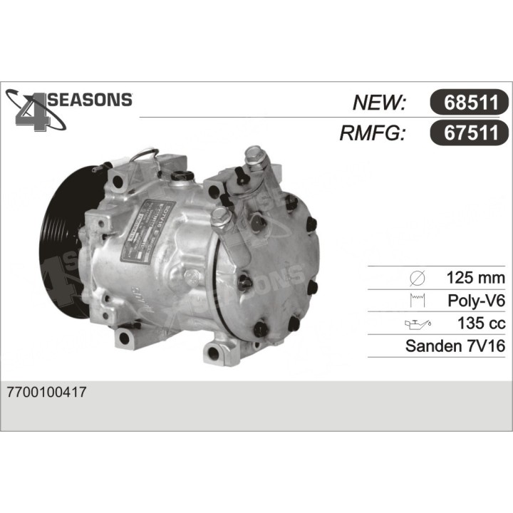 67511  COMPRESOR  RENAULT CLIO II/KANGOO