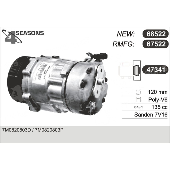 67522  COMPRESOR  FORD GALAXY/SEAT ALHAMBRA/VW SHARA