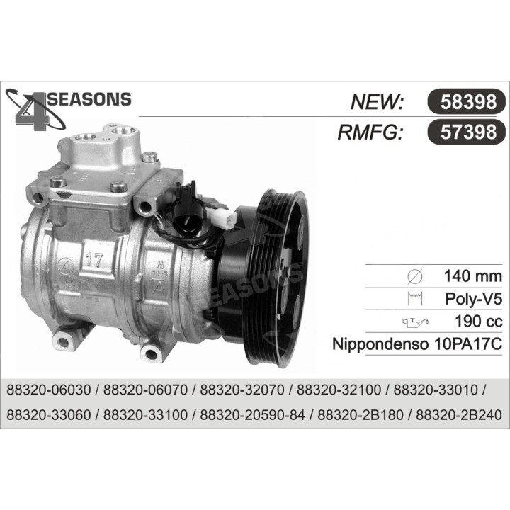 57398  COMPRESOR  TOYOTA CAMRY 2.2L 92 99