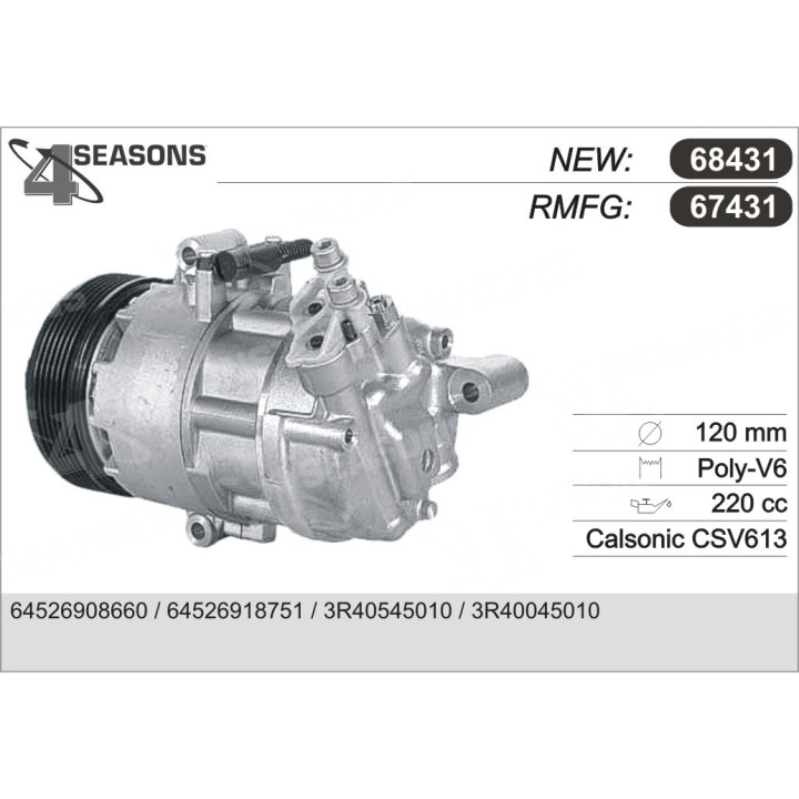 67431  COMPRESOR  BMW E46 316 / 318 01-