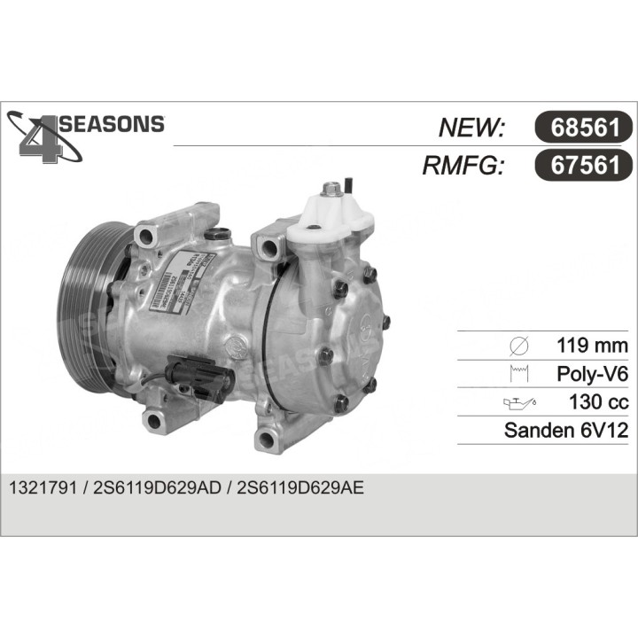 67561  COMPRESOR  FORD FIESTA/FUSION TDCI 02-