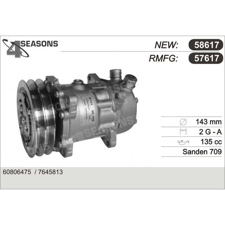 57617  COMPRESOR  ALFA 155 QUAD.4/TEMPRA/TIPO/DEDRA