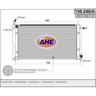 130240/A  RAD TOYOTA Corolla VI 2.0 D-4D    M   +/- AC