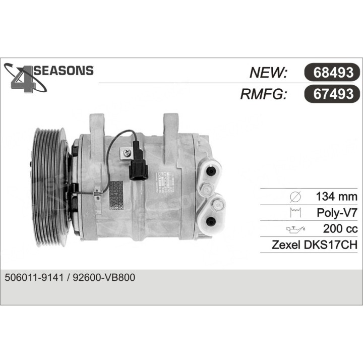 67493  COMPRESOR  NISSAN PATROL GR II 3.0 DTI 00-