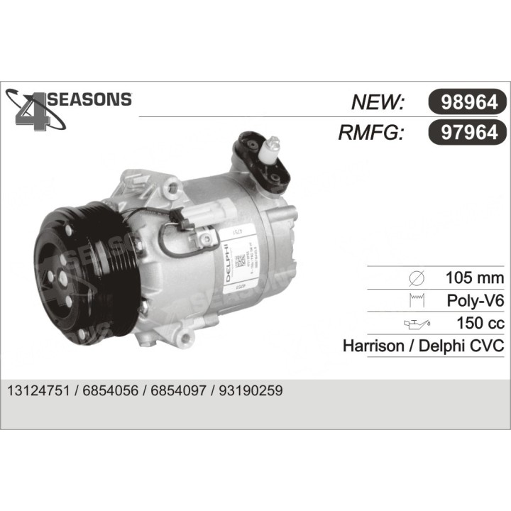 97964  COMPRESOR  OPEL ASTRA H 1.7 CDTI 04-