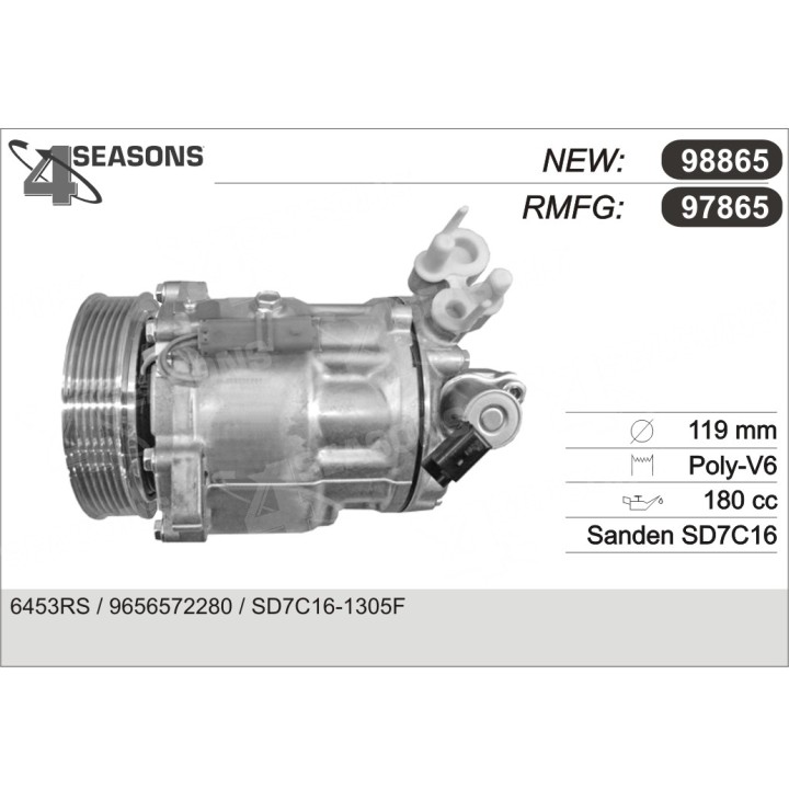 97865  COMPRESOR  CITROEN C5 2.2 HDI 04-