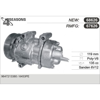 67626  COMPRESOR  PEUGEOT 307 2.0 HDI 135 03-
