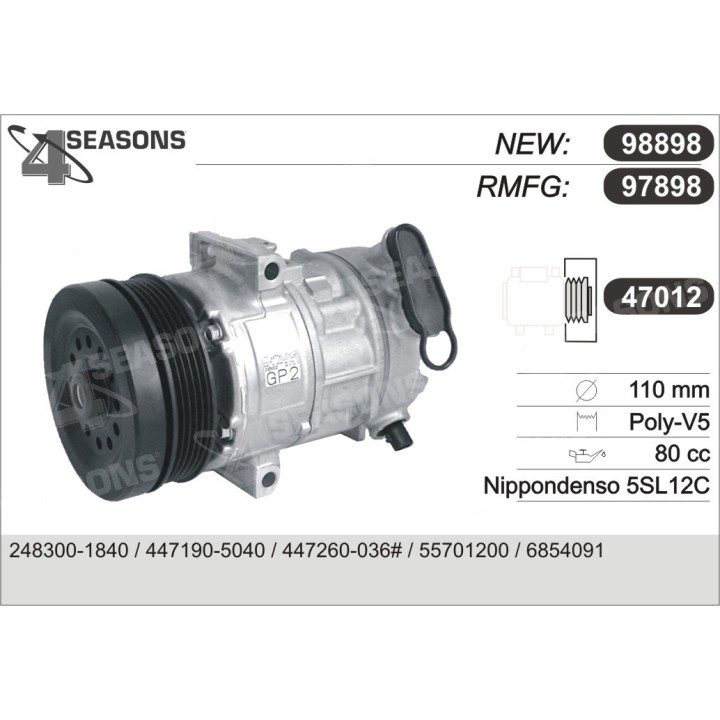 97898  COMPRESOR  OPEL CORSA D 1.0 06-