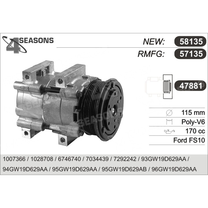 57135  COMPRESOR  FORD SCORPIO