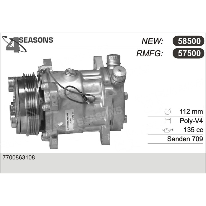 57500  COMPRESOR  RENAULT 21 I-II/R25/ESPACE II