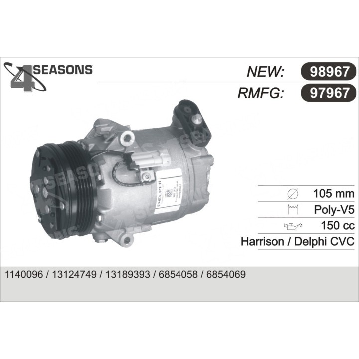 97967  COMPRESOR  OPEL ASTRA H 1.4 04-
