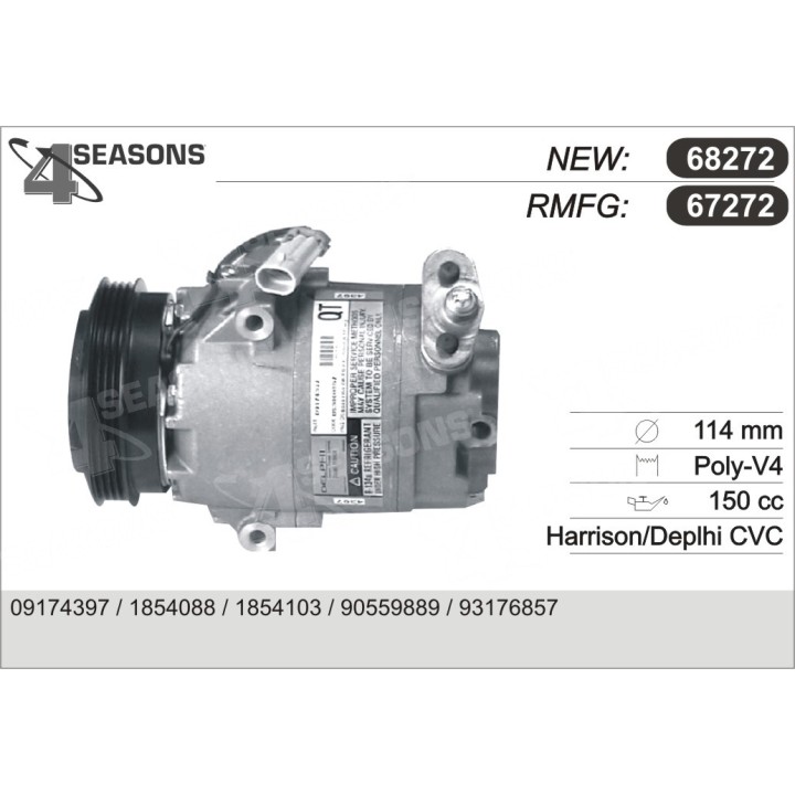 67272  COMPRESOR  OPEL ASTRA