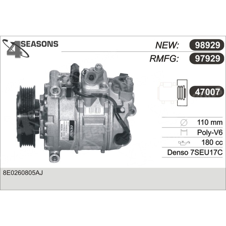 97929  COMPRESOR  AUDI A4 V6 04-