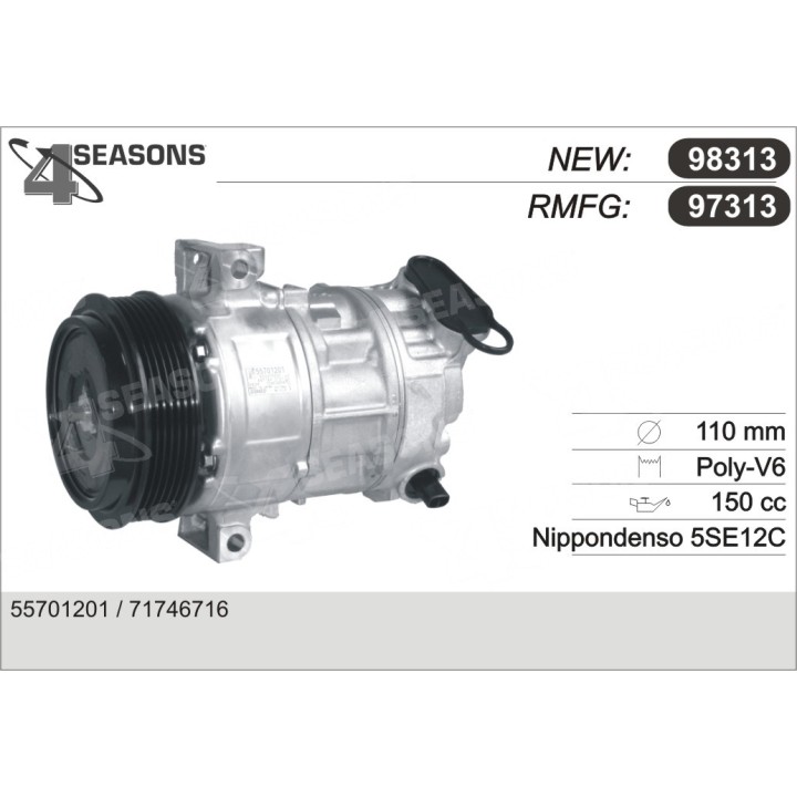 97313  COMPRESOR  FIAT GRANDE PUNTO 1.9 JTD 05-