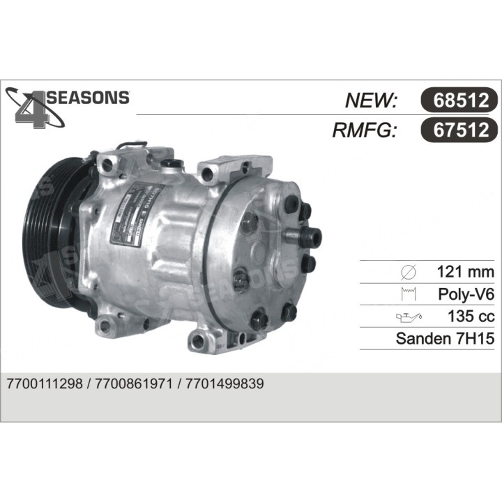 67512  COMPRESOR  RENAULT ESPACE III/LAGUNA