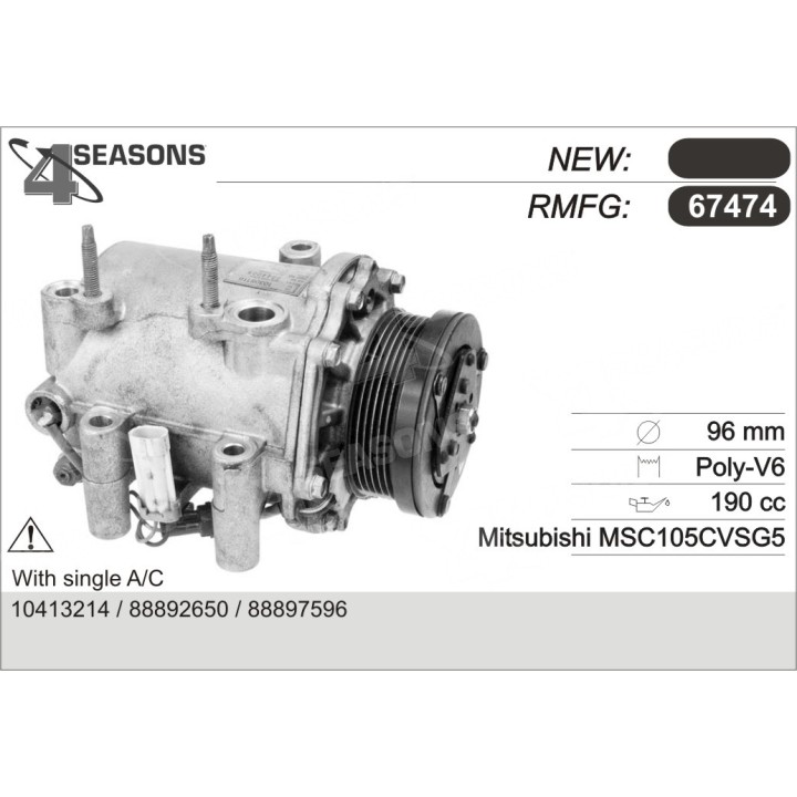 67474  COMPRESOR  PONTIAC TRANSPORT 00-